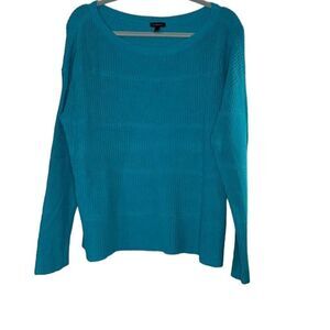 Talbots Women's Blue Pullover Sweater Size L Long Sleeve Casual